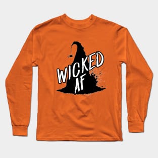 Wicked AF Witch Hat Halloween Spider Wicked Witch Long Sleeve T-Shirt